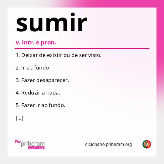 Significado de sumir